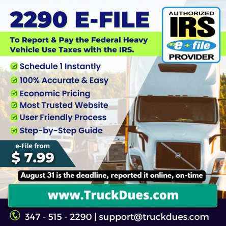 Truck Tax Form 2290 e Filing for 2022